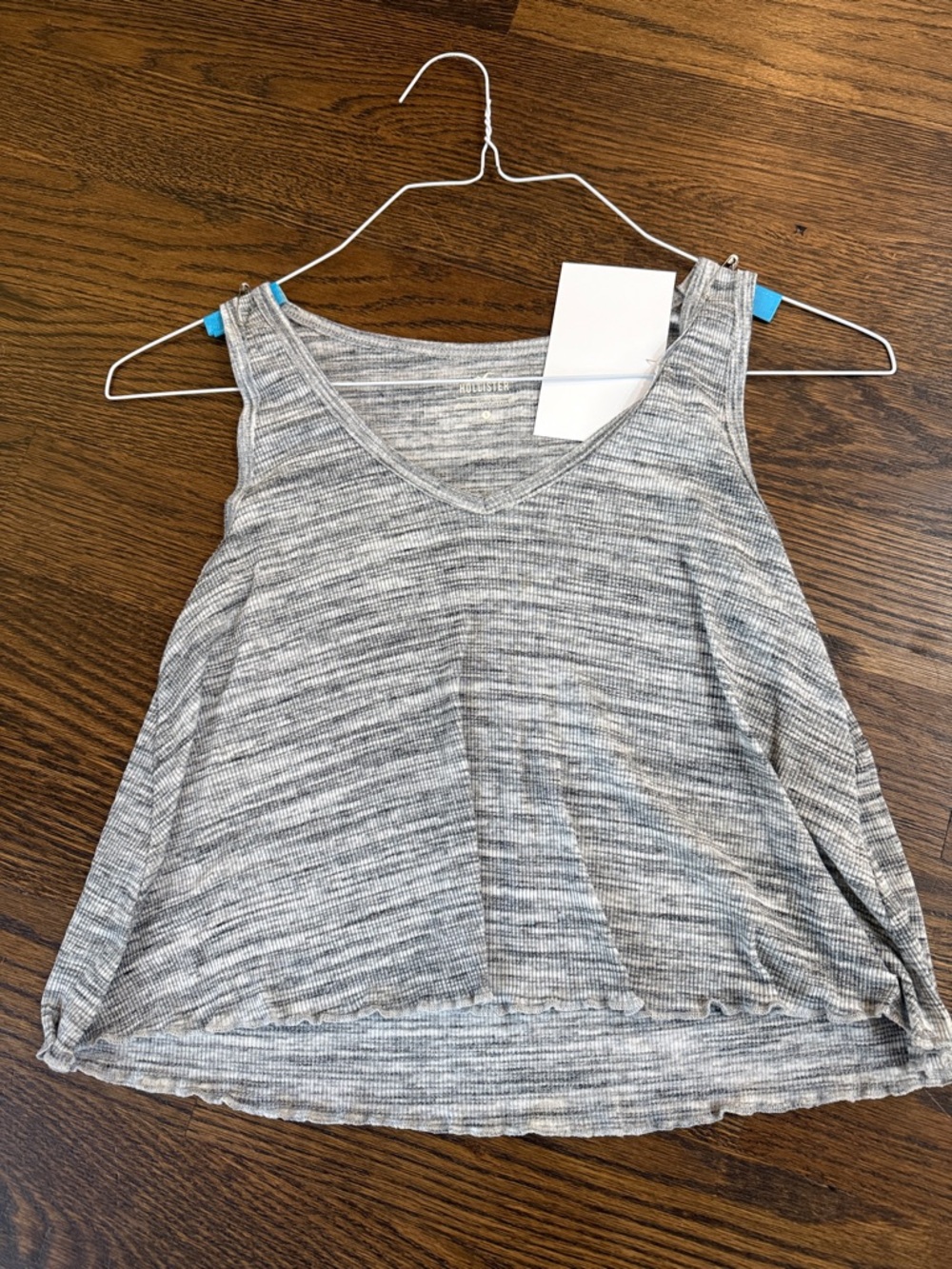 Hollister Heather Gray Ribbed V-Neck Tank